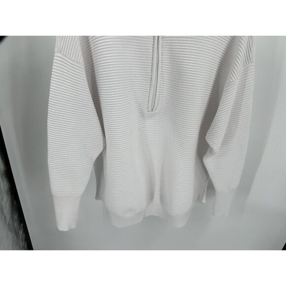 AERIE OFFLINE home stretch quarter zip sweater sweatshirt pullover white mock XL - Picture 3 of 8